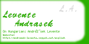 levente andrasek business card
